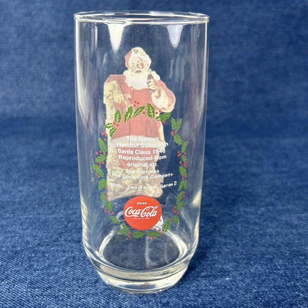 VTG Coca-Cola Haddon Sundblom Santa Claus Glasses Full Set Series II 93761